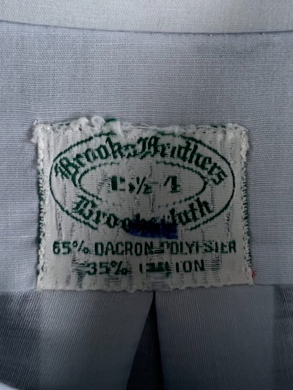 VTG Brooks Brothers Brookscloth Button Up Shirt Darcon Polyester 15.5 34 Rare